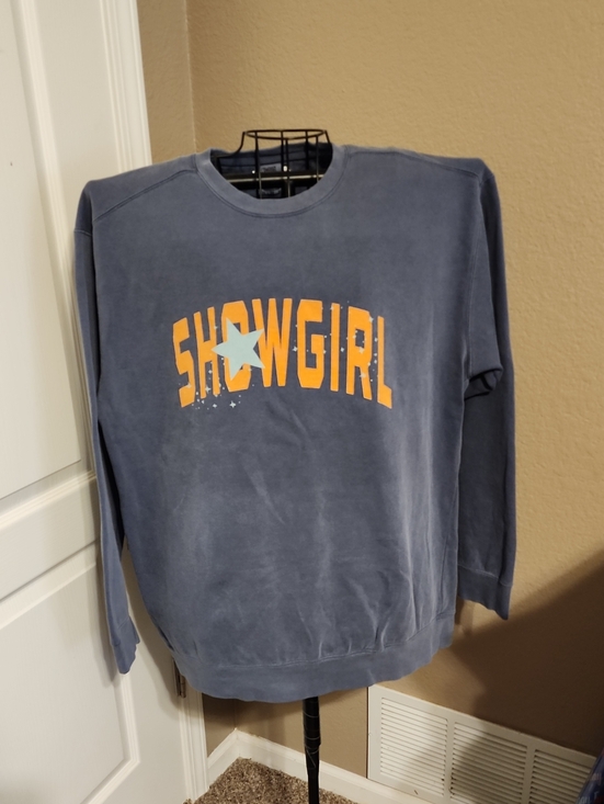 Comfort Colors Tops - Showgirl Graphic Crewneck Sweater - Blue
